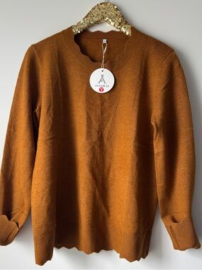 NWT scallop edge sweater